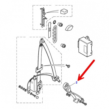 USED SEAT BELT BUCKLE, DRIVER SIDE, FRONT COLOR SABLE  C2C32973AEK
